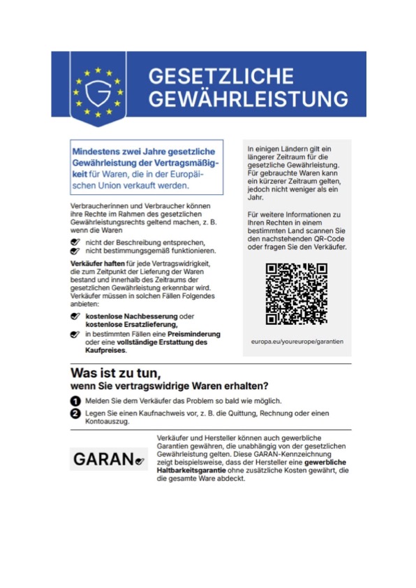 Gesetzliche Gewährleistung